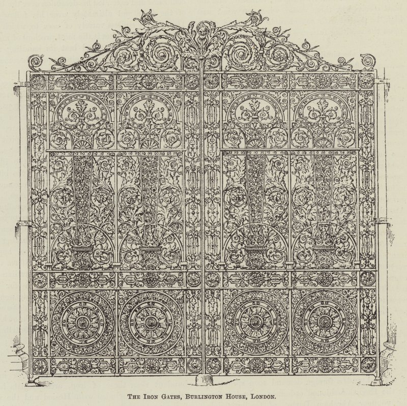 Vaskapuk, Burlington House, London (metszet) alkotó: English School