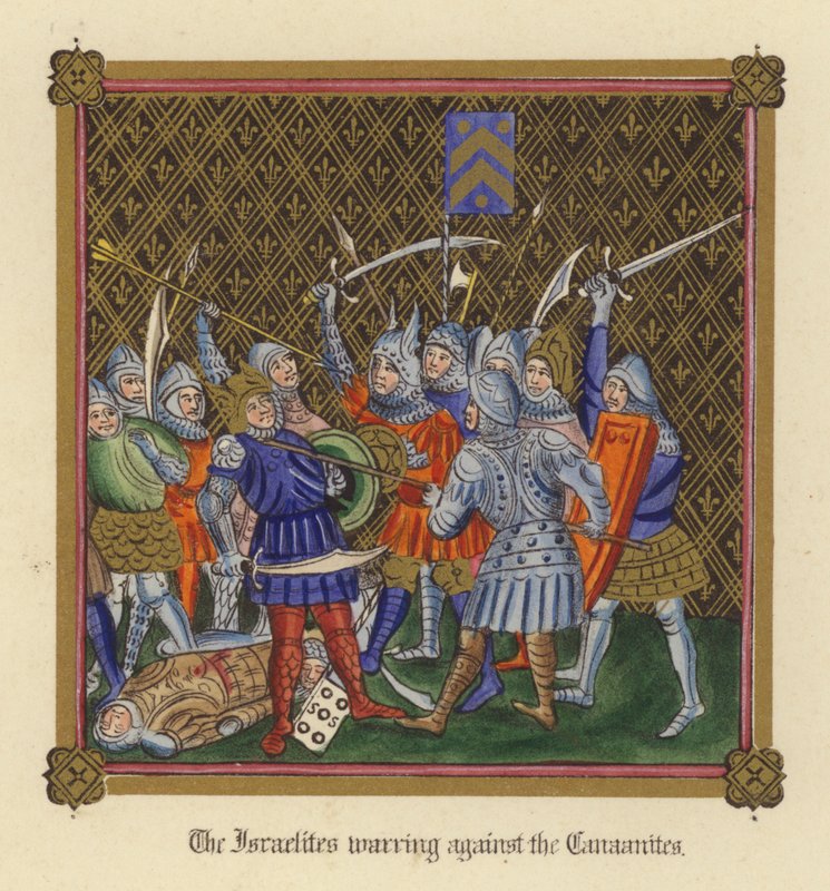 A kánaániak ellen harcoló izraeliták (színes litho) alkotó: English School