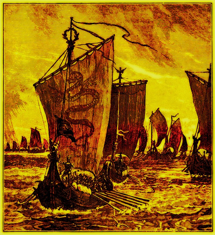 The Keels of the Northmen, H. O. Arnold-Forster illusztrációja Anglia történelméhez, 1897-ben (digitálisan javított kép) alkotó: English School