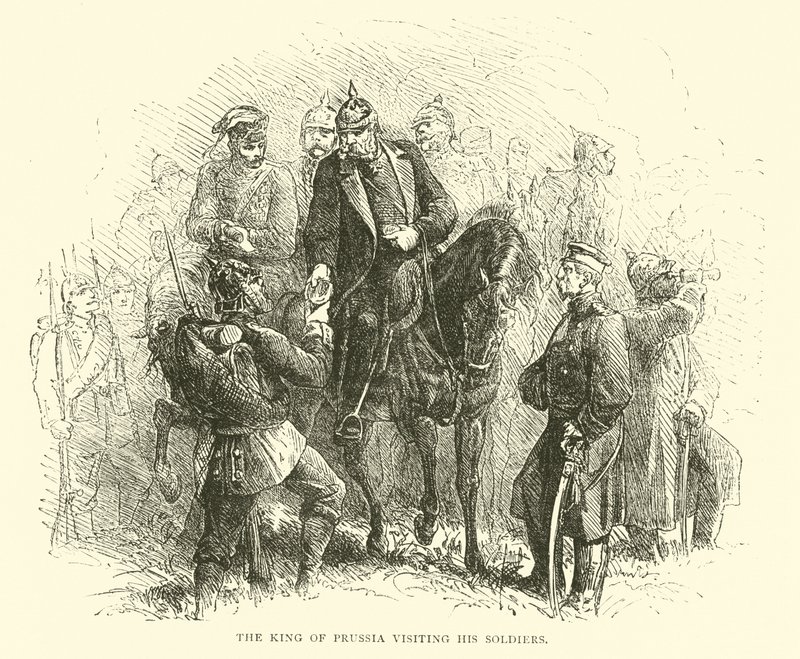 A porosz király meglátogatja katonáit, 1870. augusztus alkotó: English School
