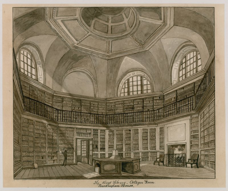 The Kings Library, Octagon Room, Buckingham Palace (wc papíron) alkotó: English School