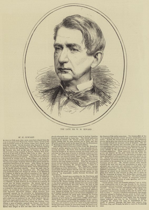 A néhai Mr W H Seward (metszet) alkotó: English School