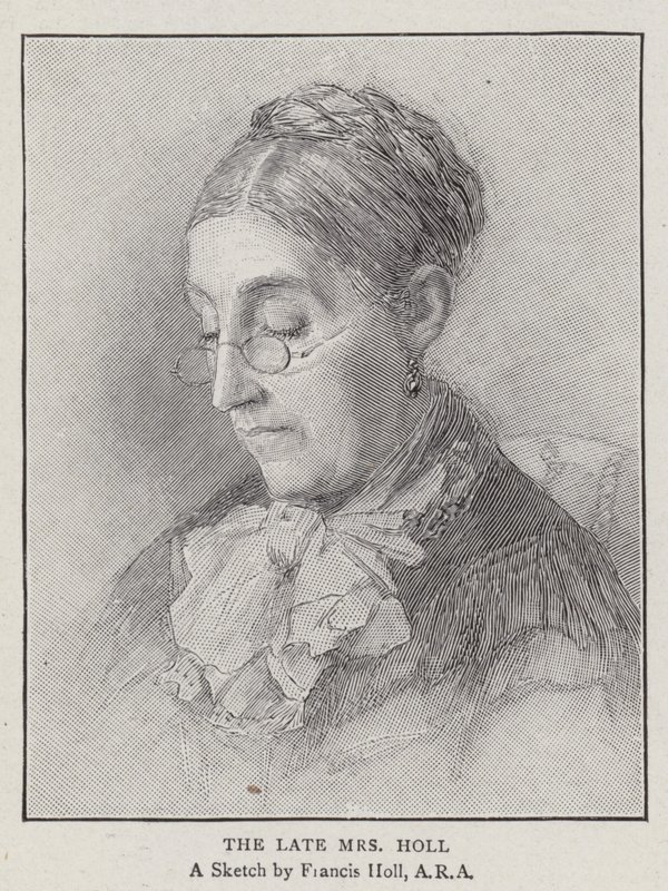 A néhai Mrs. Holl (metszet) alkotó: English School
