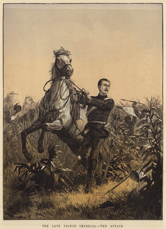 A néhai császári herceg, a támadás (metszet) alkotó: English School