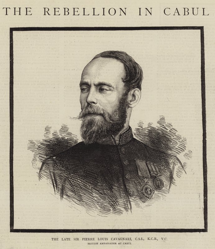 A néhai Sir Pierre Louis Cavagnari, CSI, KCB, VC (metszet) alkotó: English School