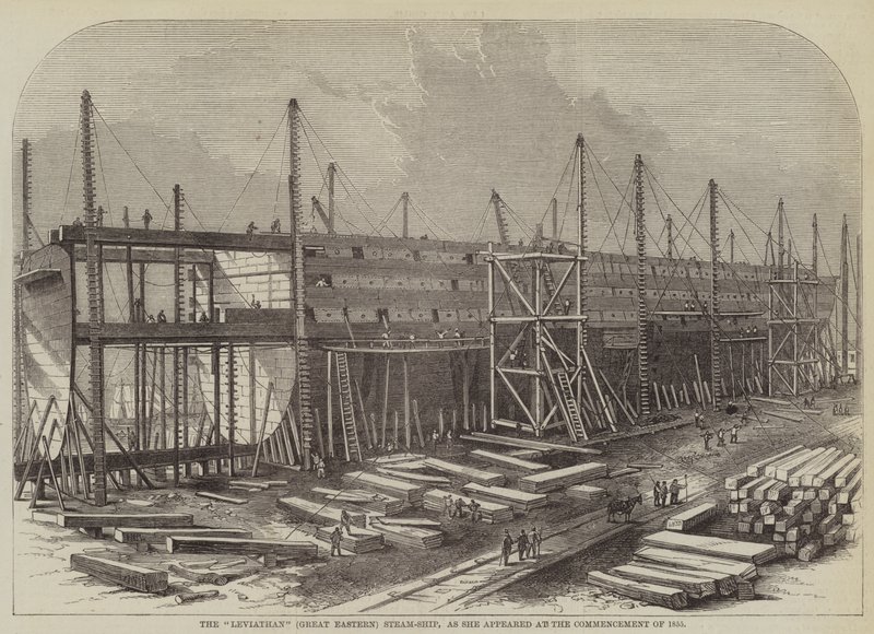 A "Leviathan" (nagy keleti) gőzhajó, ahogyan 1855 elején megjelent (metszet) alkotó: English School