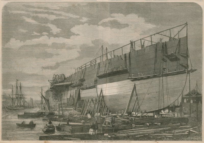 A Leviathan a londoni Millwall udvarán a kilövés előtt alkotó: English School
