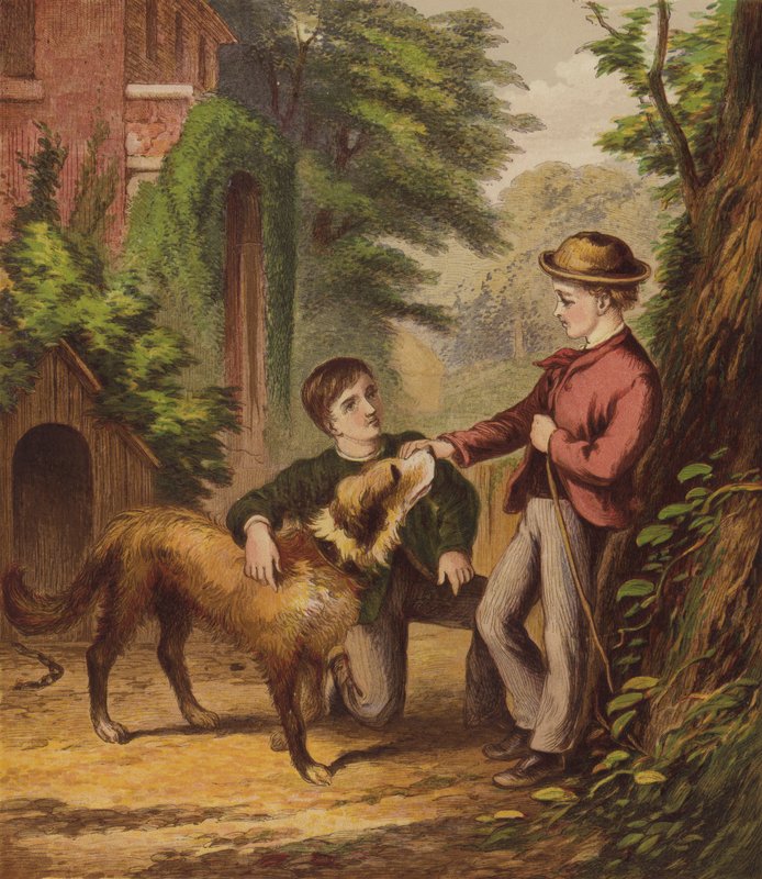 The Little Dog Trusty (színes litográfia) alkotó: English School