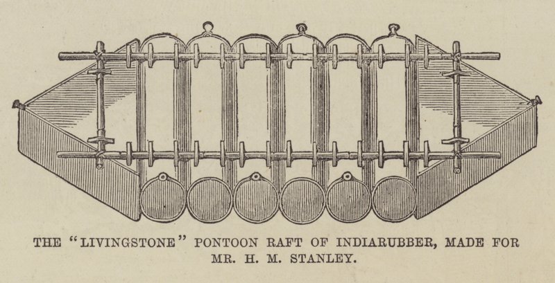 A "Livingstone" Ponton Raft of Indiaguber, Mr. H M Stanley számára készült (metszet) alkotó: English School