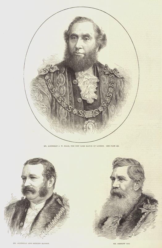 A Lord Mayor és a londoni seriffek (metszet) alkotó: English School