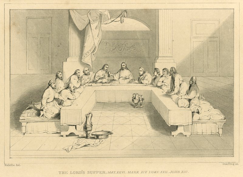 Az úrvacsora, XXVI. Máté, XIV. Márk, XXII. Lukács, XIII. János alkotó: English School