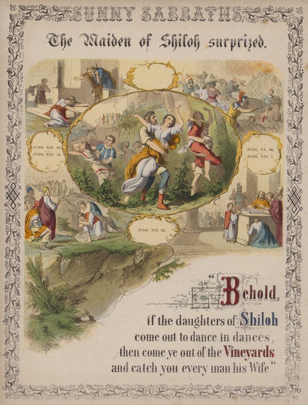 The Maiden of Shiloh meglepett (színes metszet) alkotó: English School