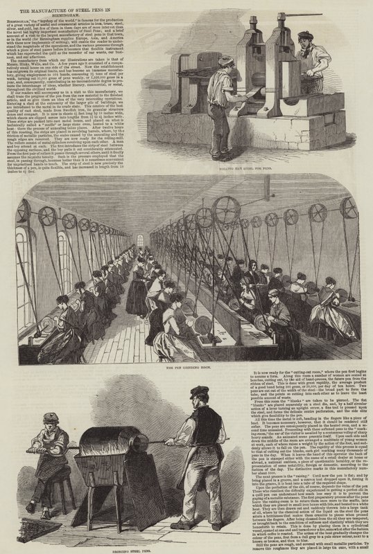 Acéltollak gyártása Birminghamben (metszet) alkotó: English School