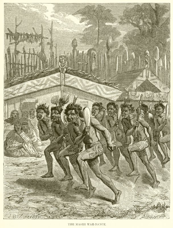 A maori háborús tánc alkotó: English School