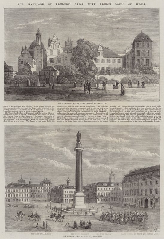 Alice hercegnő házassága Lajos hesseni herceggel (metszet) alkotó: English School