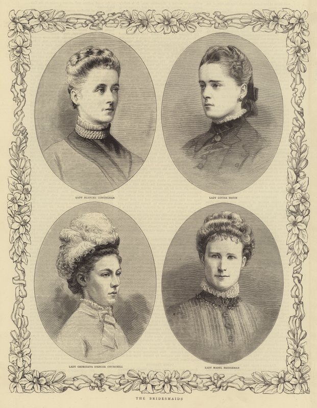 Connaught hercegének, a koszorúslányoknak házassága (metszet) alkotó: English School