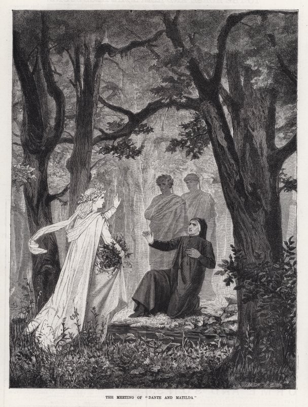 „Dante és Matilda” találkozása (metszet) alkotó: English School