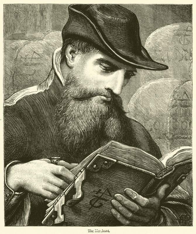 A kereskedő (metszet) alkotó: English School