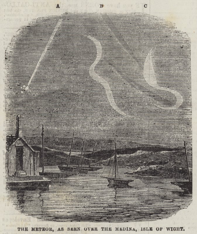 A Meteor a Medina felett, Wight-sziget (metszet) alkotó: English School