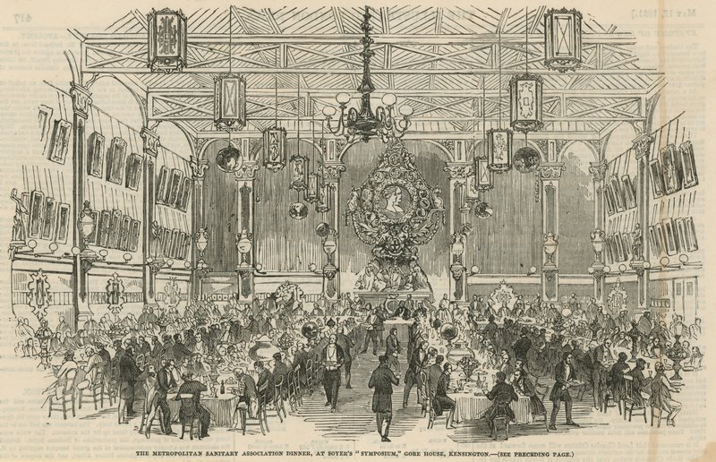 A Metropolitan Sanitary Association vacsora a Soyers Symposiumban, Gore House, Kensington alkotó: English School