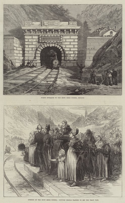 A Mont Cenis alagút (metszet) alkotó: English School