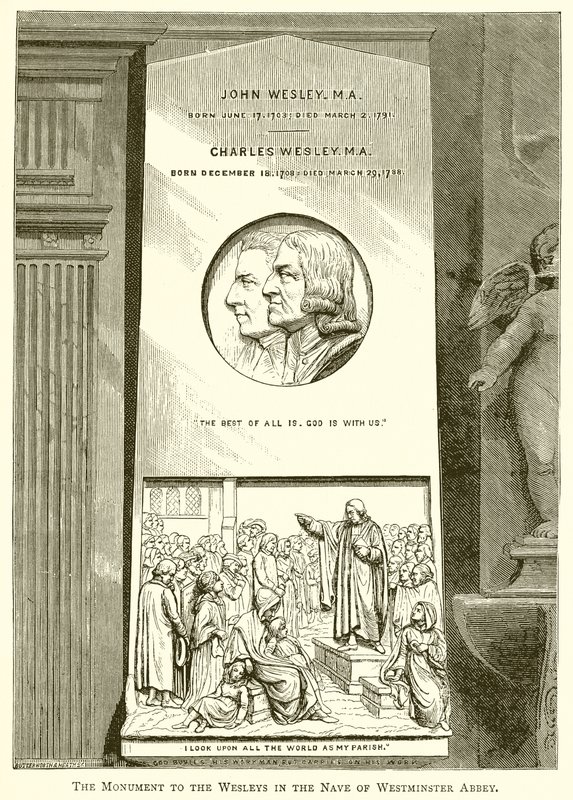 A Wesley-ék emlékműve a Westminster Abbey hajójában alkotó: English School