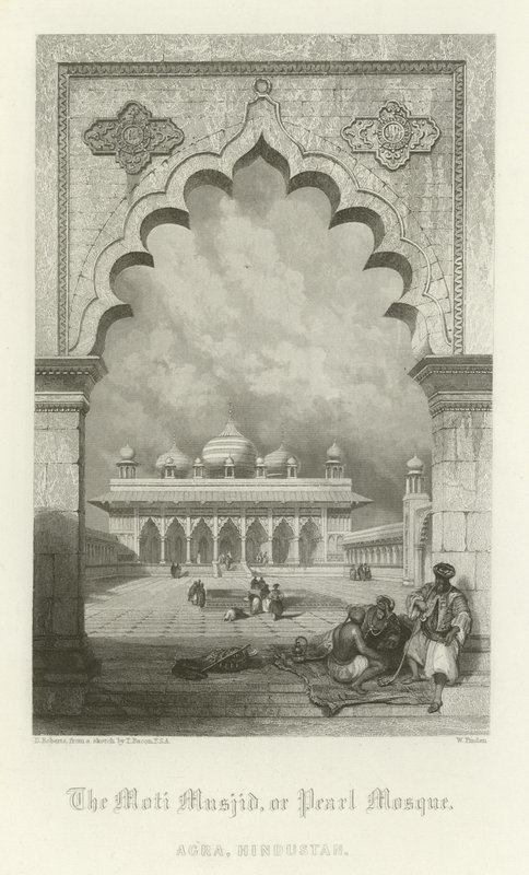 A Moti Masjid, vagy Gyöngymecset, Agra, India alkotó: English School