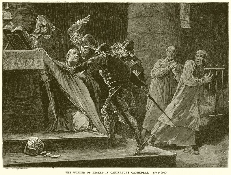Becket meggyilkolása a canterburyi katedrálisban alkotó: English School