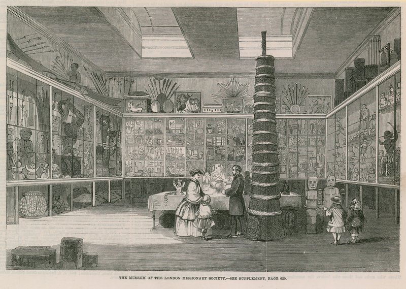 A Museum of the London Missionary Society, a Bloomfield Streeten, megjelent az Illustrated London News-ban, 1859. június 25-én alkotó: English School