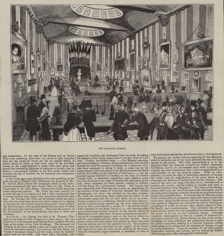 Napóleon Múzeum, Egyiptomi Csarnok, London (metszet) alkotó: English School