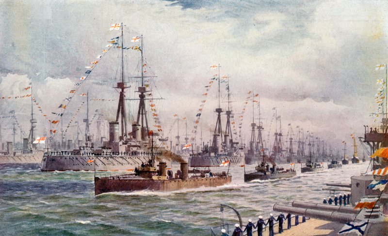 The Naval Review at Spithead alkotó: English School