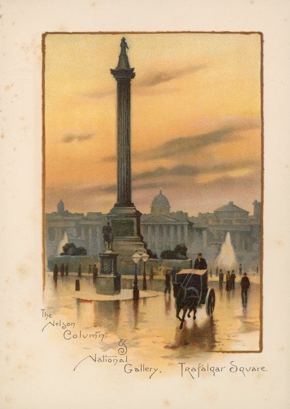 A Nelson-oszlop, a Nemzeti Galéria, a Trafalgar Square alkotó: English School