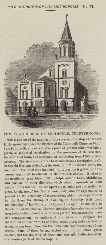 Szent Tamás új temploma, Charterhouse (metszet) alkotó: English School