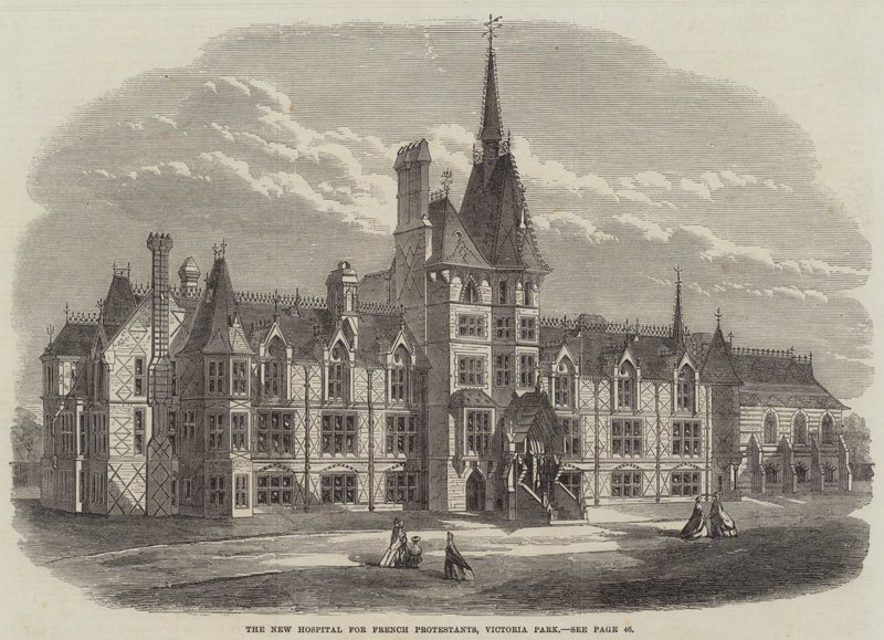 A francia protestánsok új kórháza, Victoria Park (metszet) alkotó: English School