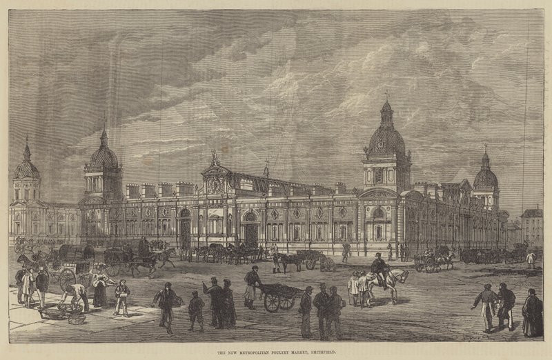 The New Metropolitan Poultry Market, Smithfield (metszet) alkotó: English School