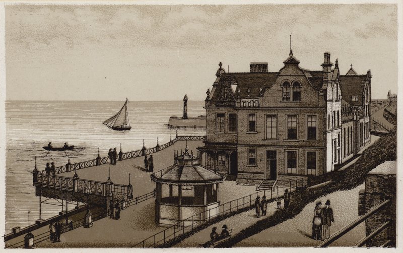 Az új szalon, Whitby (litho) alkotó: English School