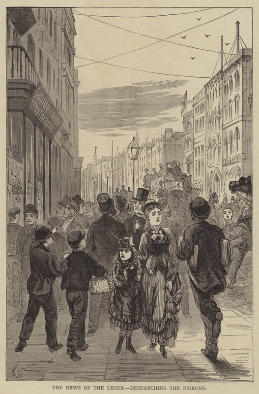 A Leger hírei, a galambok küldése (metszet) alkotó: English School