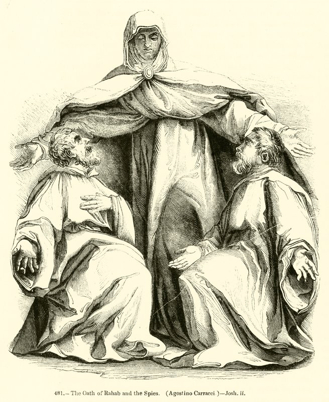 Rahab esküje és a kémek, Agostino Carracci, Joshua ii (metszet) alkotó: English School
