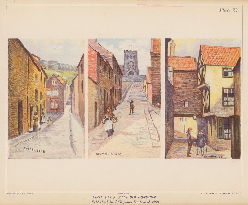 The Old Borough, Scarborough (színes litográfia) alkotó: English School