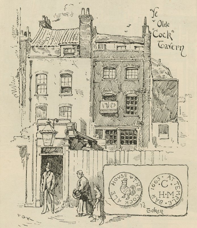 Az Old Cock Tavern, London alkotó: English School