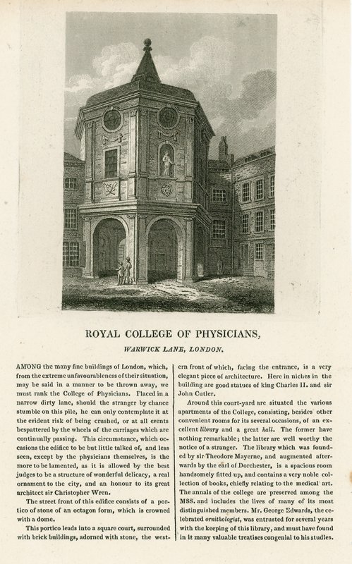 Az Old College of Physicians Warwick Lane-ben alkotó: English School