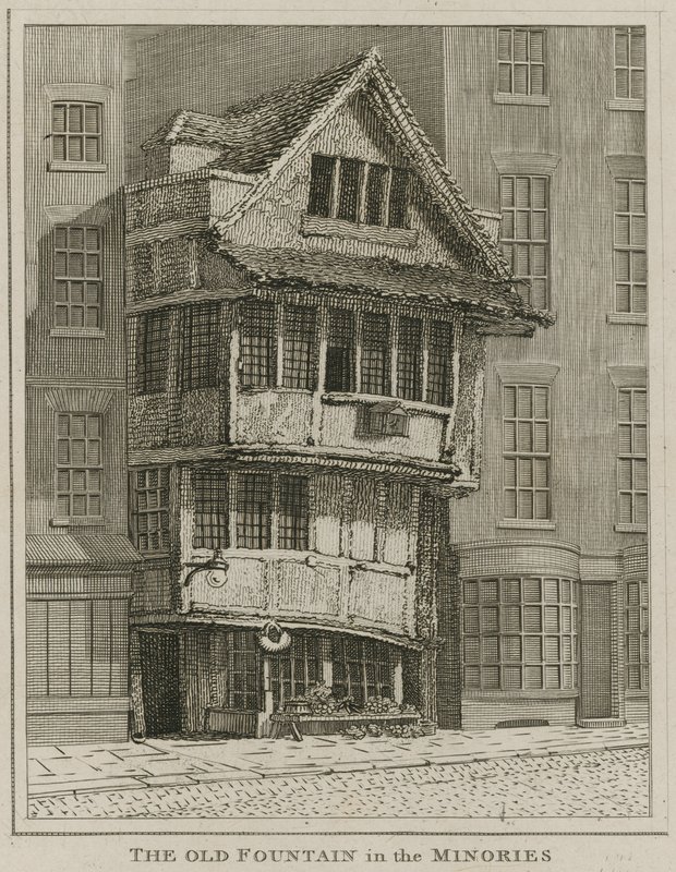 A régi szökőkút a kisebbségekben, London alkotó: English School