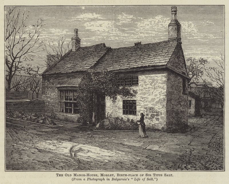 A régi kastély, Morley, Sir Titus Salt születési helye (metszet) alkotó: English School