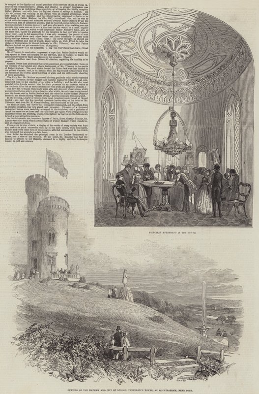 A Mathew és a City of London Temperance Tower megnyitása (metszet) alkotó: English School