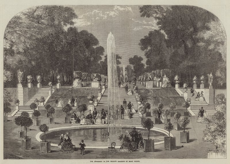 Narancsház Saint Cloud privát kertjében (metszet) alkotó: English School
