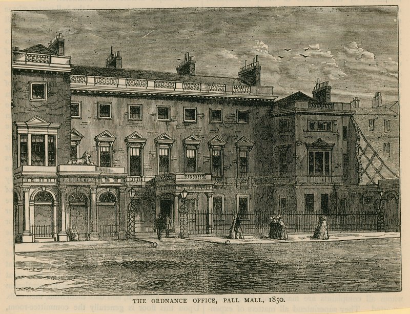 Az Ordnance Office, Pall Mall, 1850 alkotó: English School