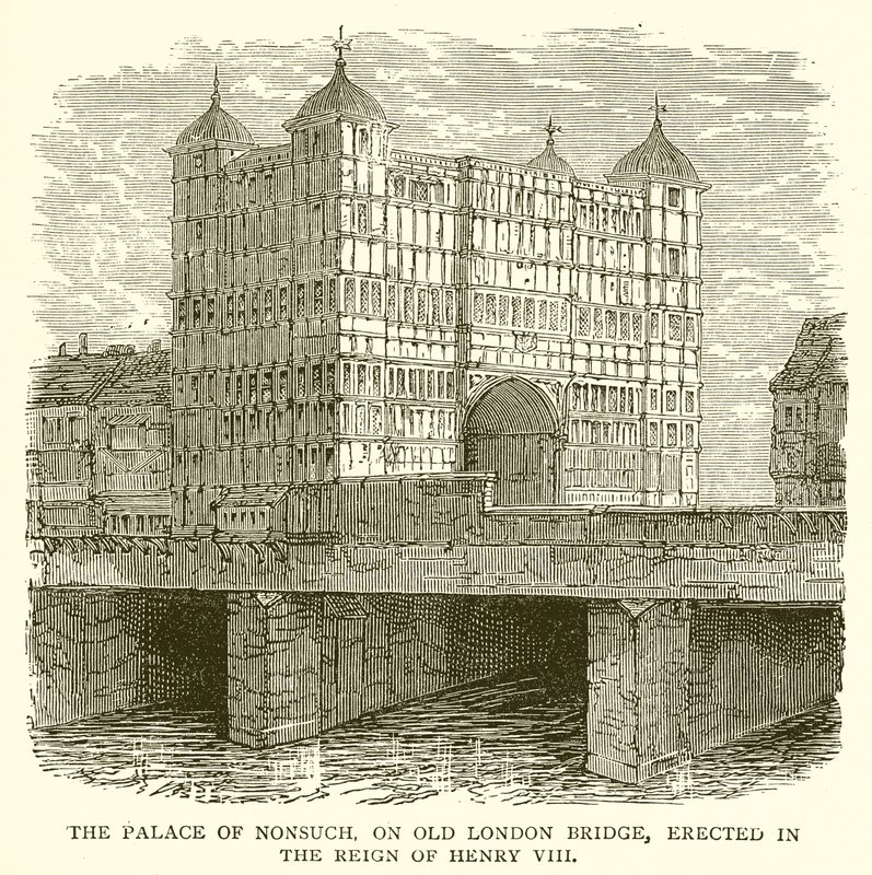 A Nonsuch palotája az Old London Bridge-en, VIII. Henrik uralkodása idején emelték alkotó: English School