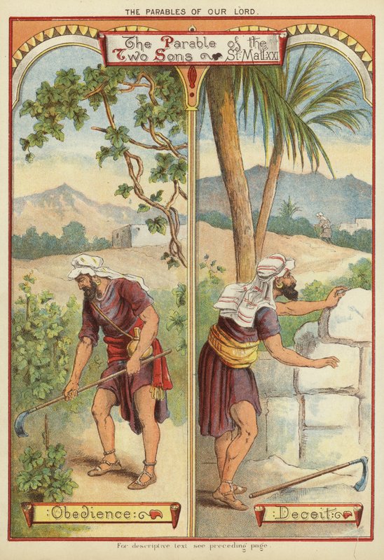 Krisztus példázatai: A két fiú példázata (chromolitho) alkotó: English School