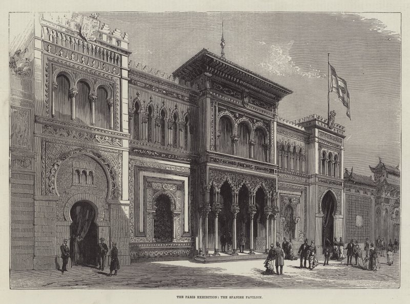A párizsi kiállítás, a spanyol pavilon (metszet) alkotó: English School