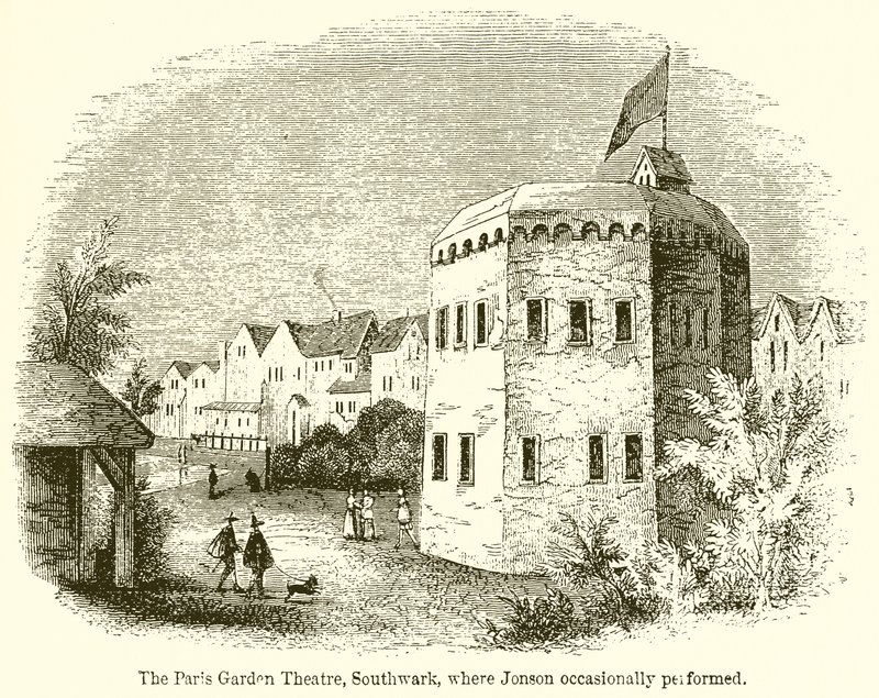 A Paris Garden Theatre, Southwark, ahol Jonson alkalmanként fellépett alkotó: English School
